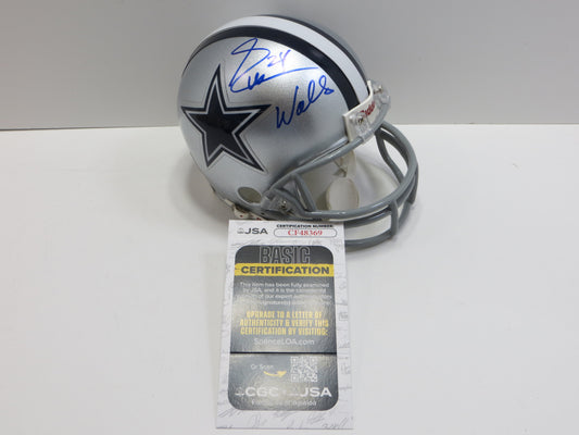 EVERSON WALLS SIGNED DALLAS COWBOYS RIDDELL MINI HELMET Grambling State JSA