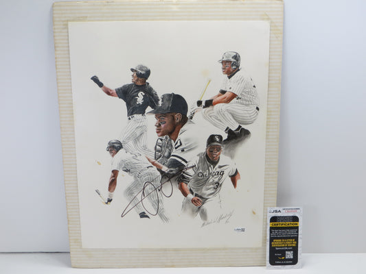 FRANK THOMAS CHICAGO WHITE SOX SIGNED PENCIL DRAWING Auburn Tigers JSA COA