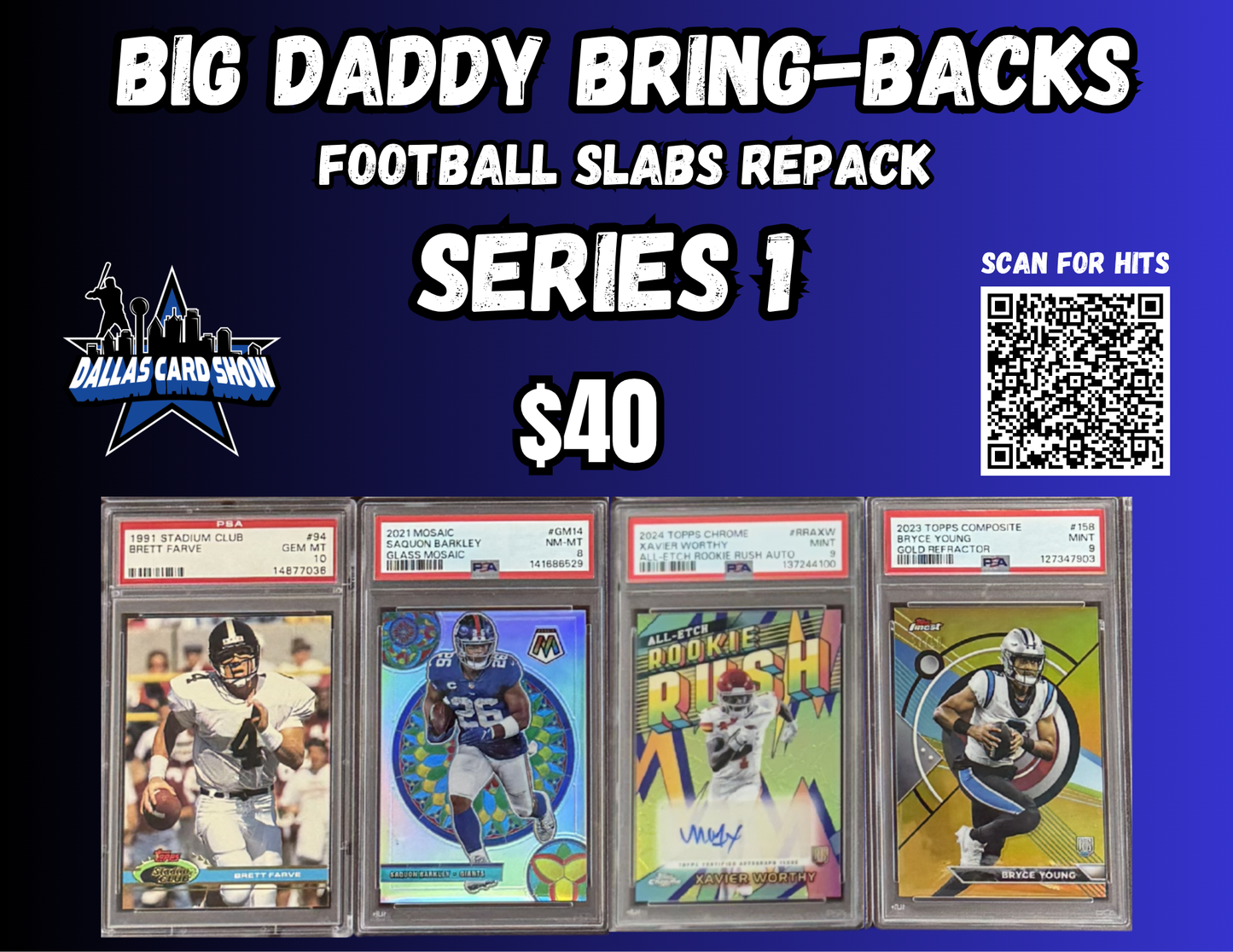 Big Daddy Bring-Backs $40 Football Slab Repack Series 1