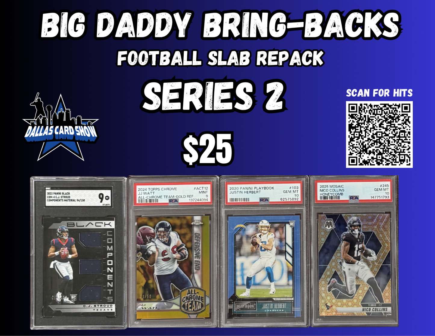 Big Daddy Bring-Backs $25 Football Slab Repack Series 2