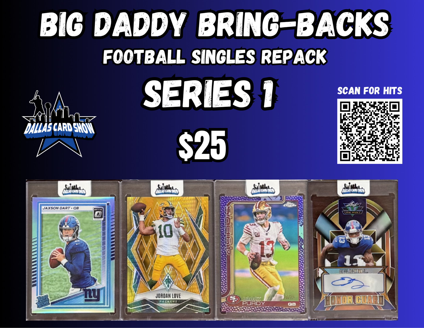 Big Daddy Bring-Backs $25 Football Singles Repack series 1