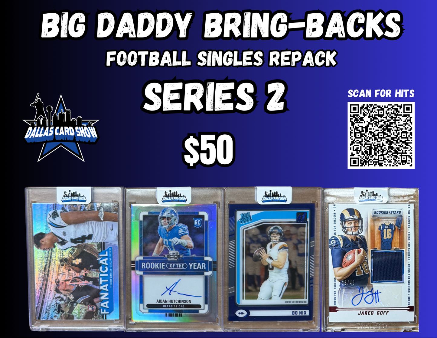 Big Daddy Bring-Backs $50 Football Singles Series 2