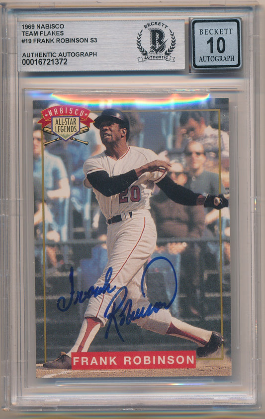 1994 NABISCO ALL-STAR AUTOGRAPHS #3 FRANK ROBINSON AUTHENTIC AUTO BAS 10