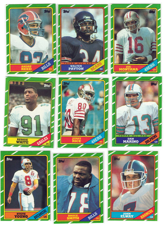 1986 Topps Football Complete Set (396) JERRY RICE ROOKIE RC
