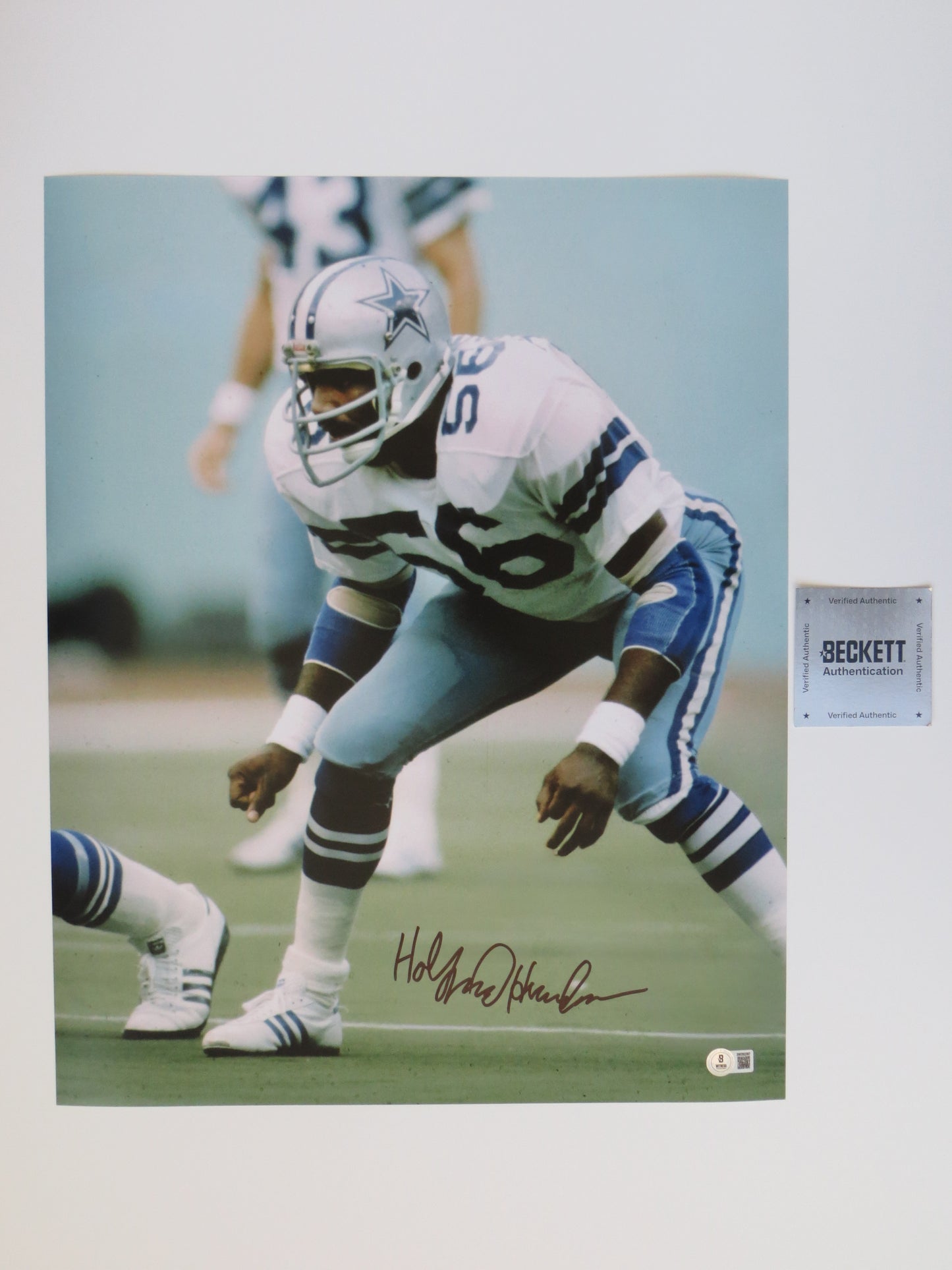 THOMAS HOLLYWOOD HENDERSON DALLAS COWBOYS SIGNED 16X20 PHOTO EYES BAS