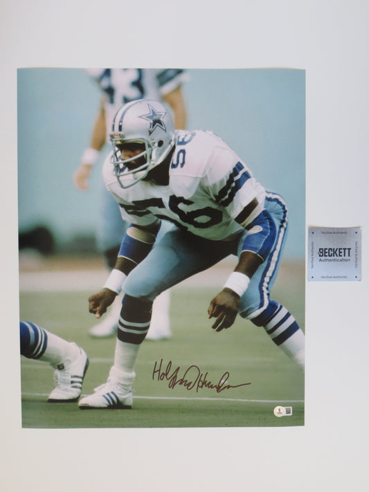 THOMAS HOLLYWOOD HENDERSON DALLAS COWBOYS SIGNED 16X20 PHOTO EYES BAS