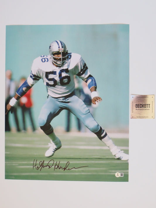 THOMAS HOLLYWOOD HENDERSON DALLAS COWBOYS SIGNED 16X20 PHOTO STANCE BAS