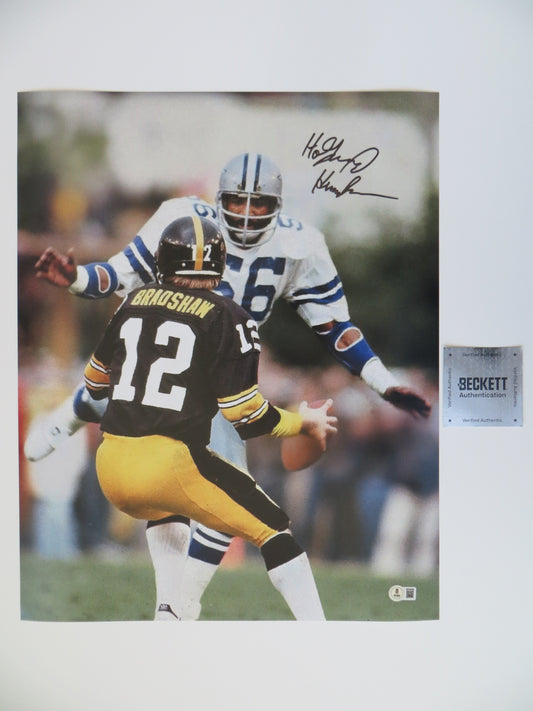THOMAS HOLLYWOOD HENDERSON SIGNED BRADSHAW SACK 16X20 BAS
