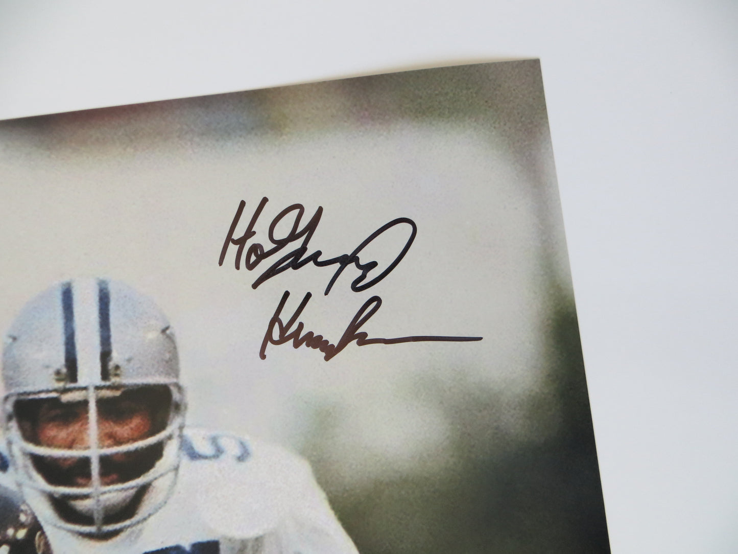 THOMAS HOLLYWOOD HENDERSON SIGNED BRADSHAW SACK 16X20 BAS