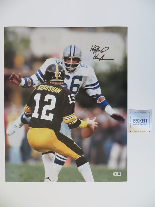THOMAS HOLLYWOOD HENDERSON SIGNED BRADSHAW SACK 16X20 BAS