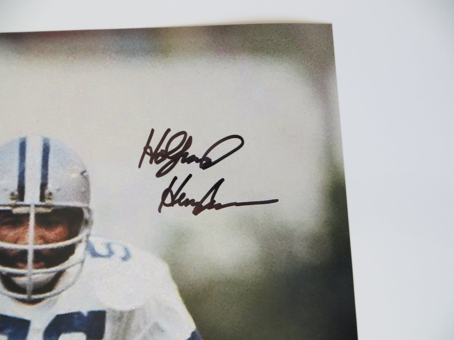 THOMAS HOLLYWOOD HENDERSON SIGNED BRADSHAW SACK 16X20 BAS
