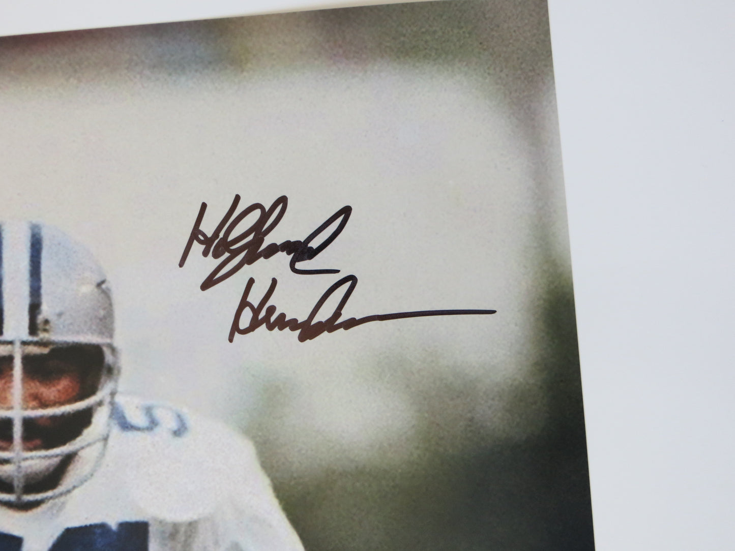 THOMAS HOLLYWOOD HENDERSON SIGNED BRADSHAW SACK 16X20 BAS