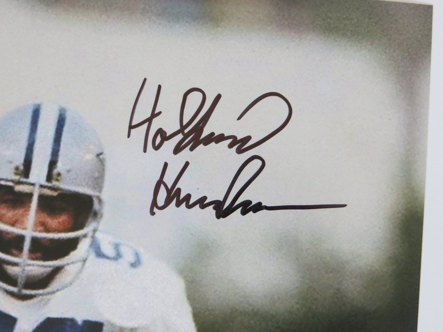 THOMAS HOLLYWOOD HENDERSON SIGNED BRADSHAW SACK 16X20 BAS