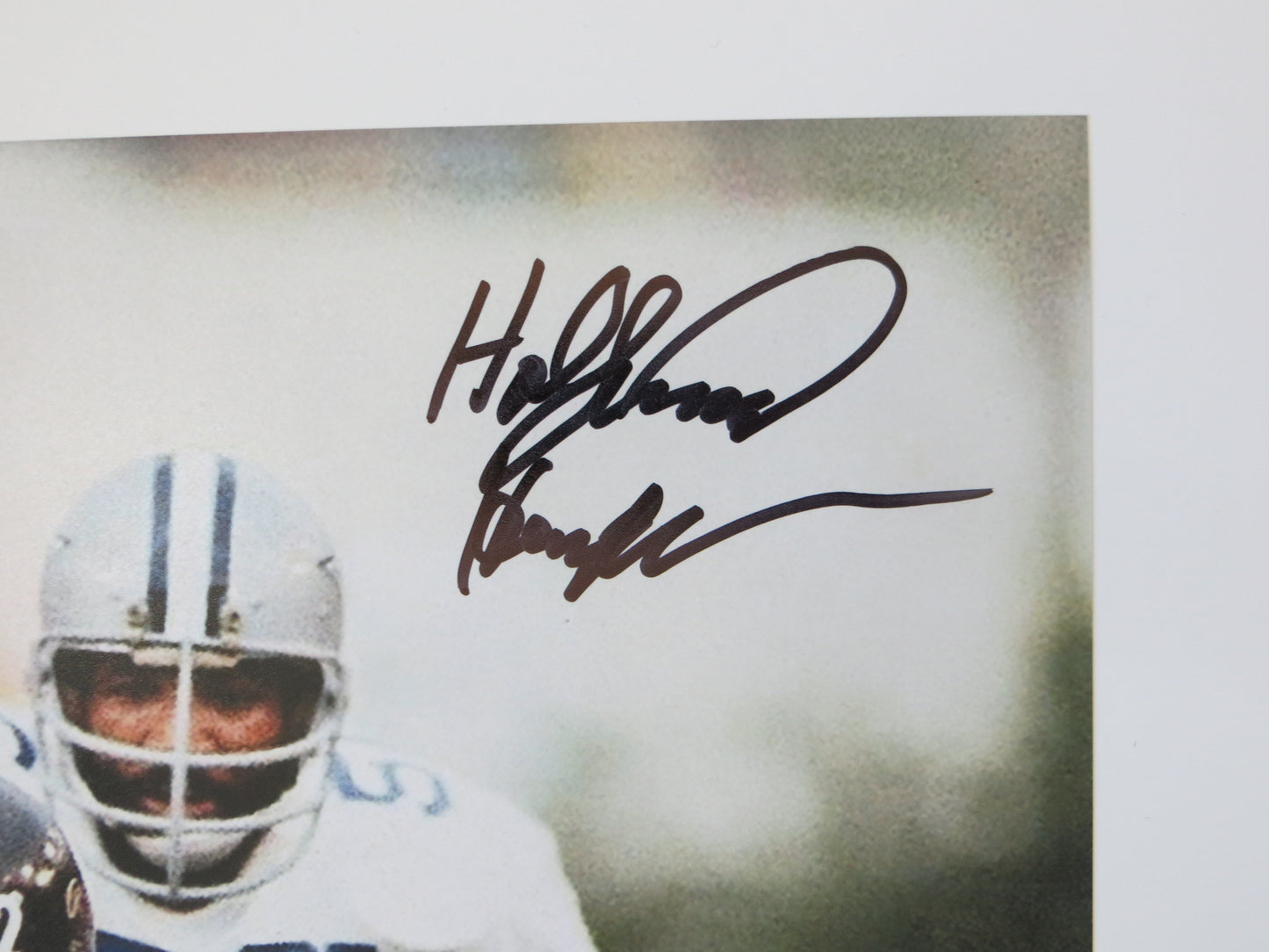THOMAS HOLLYWOOD HENDERSON SIGNED BRADSHAW SACK 8X10 BAS