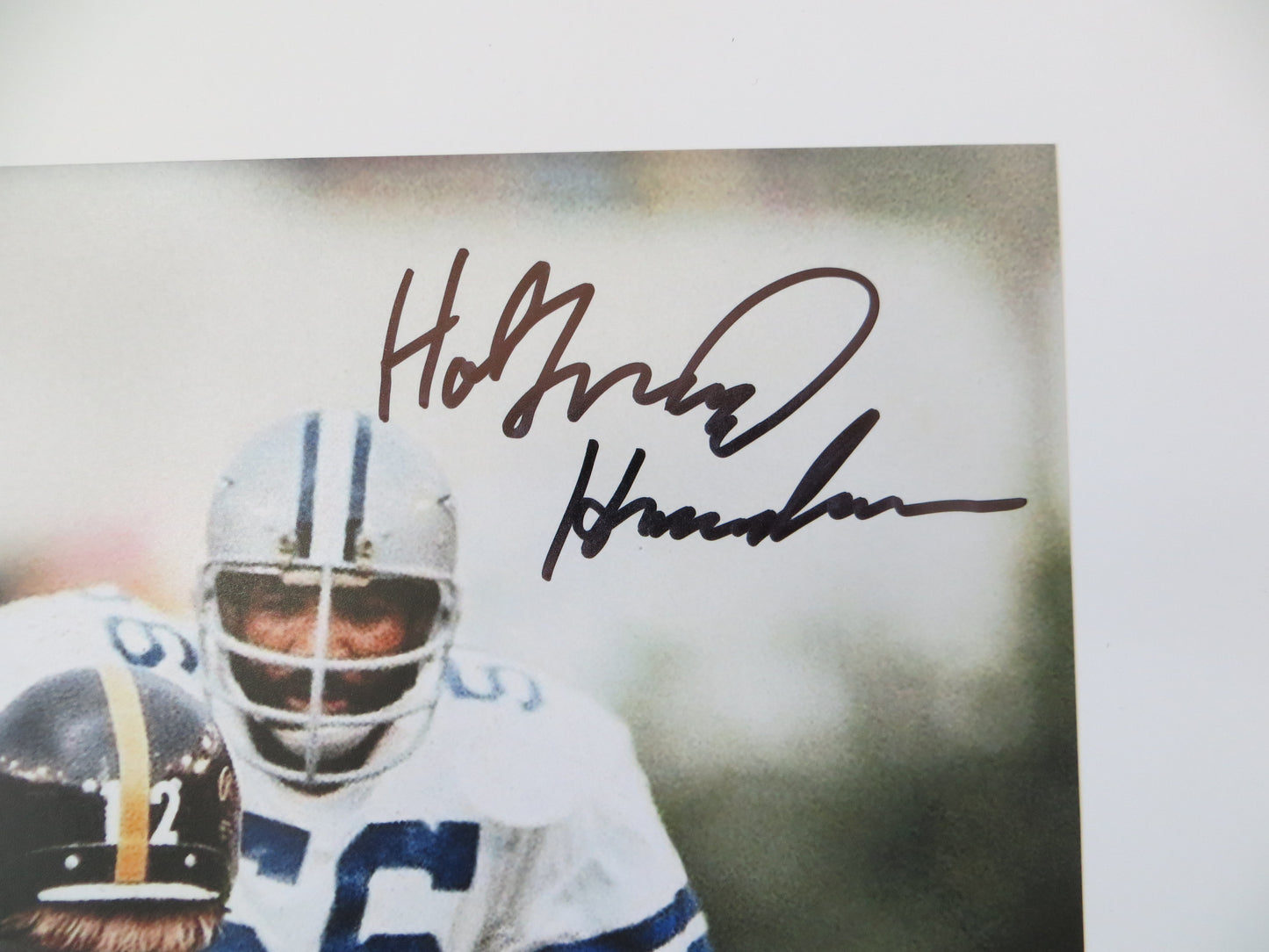 THOMAS HOLLYWOOD HENDERSON SIGNED BRADSHAW SACK 8X10 BAS