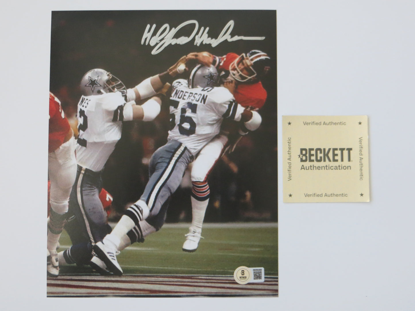 THOMAS HOLLYWOOD HENDERSON SIGNED 8X10 Super Bowl BAS COA