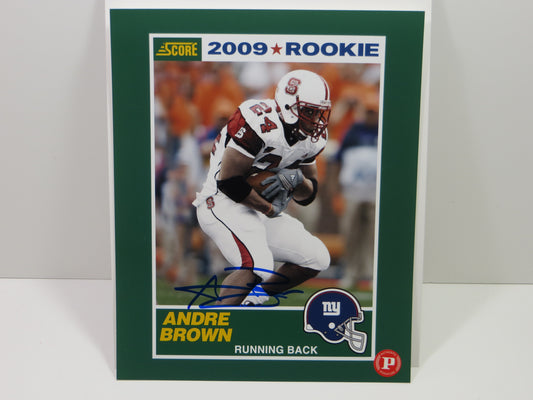 ANDRE BROWN SIGNED NEW YORK GIANTS Panini Authentic 8x10 PHOTO Score 2009 Rookie
