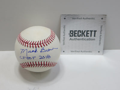 MACK BROWN SIGNED OML BASEBALL w/CFHOF TEXAS LONGHORNS UNC Tar Heels BAS