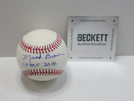 MACK BROWN SIGNED OML BASEBALL w/CFHOF TEXAS LONGHORNS UNC Tar Heels BAS