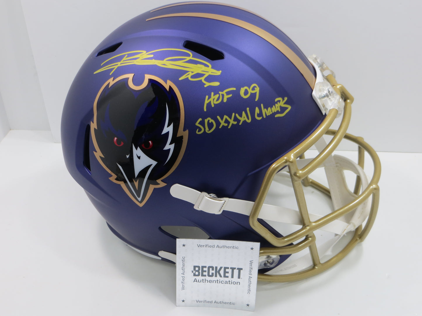 ROD WOODSON BALTIMORE RAVENS SIGNED RIDDELL FULL SIZE HELMET w/INSC BAS COA