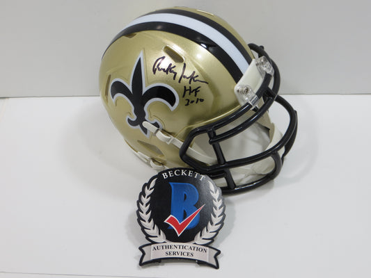 RICKEY JACKSON NEW ORLEANS SAINTS SIGNED RIDDELL MINI HELMET w/HOF 2010 BAS