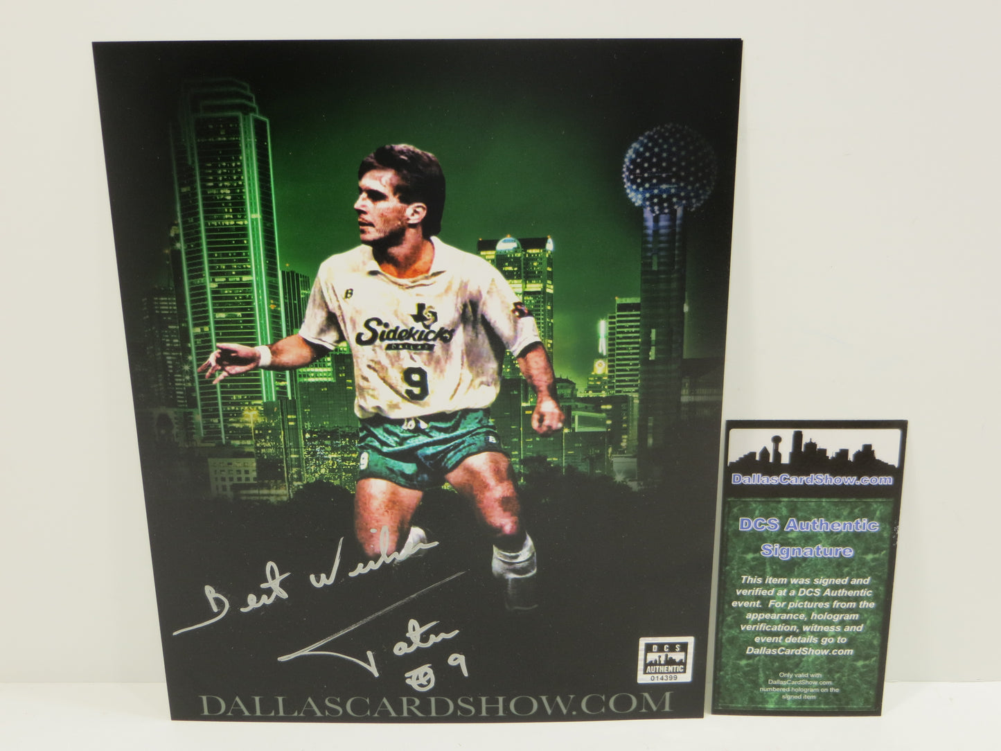Antonio TATU Pecorari SIGNED 8x10 DALLAS SIDEKICKS Skyline PHOTO DCS Authentic