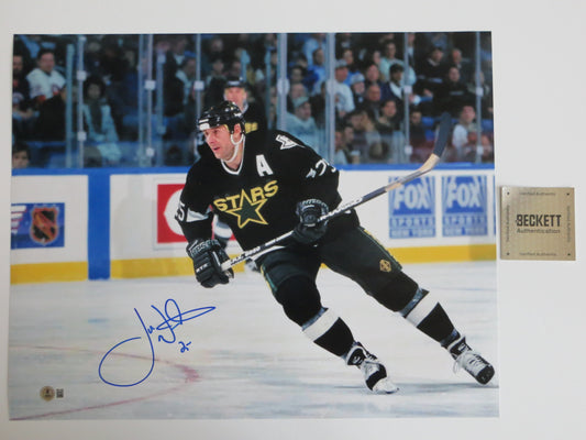 JOE NIEUWENDYK DALLAS STARS SIGNED 16x20 PHOTO BLACK JERSEY BAS