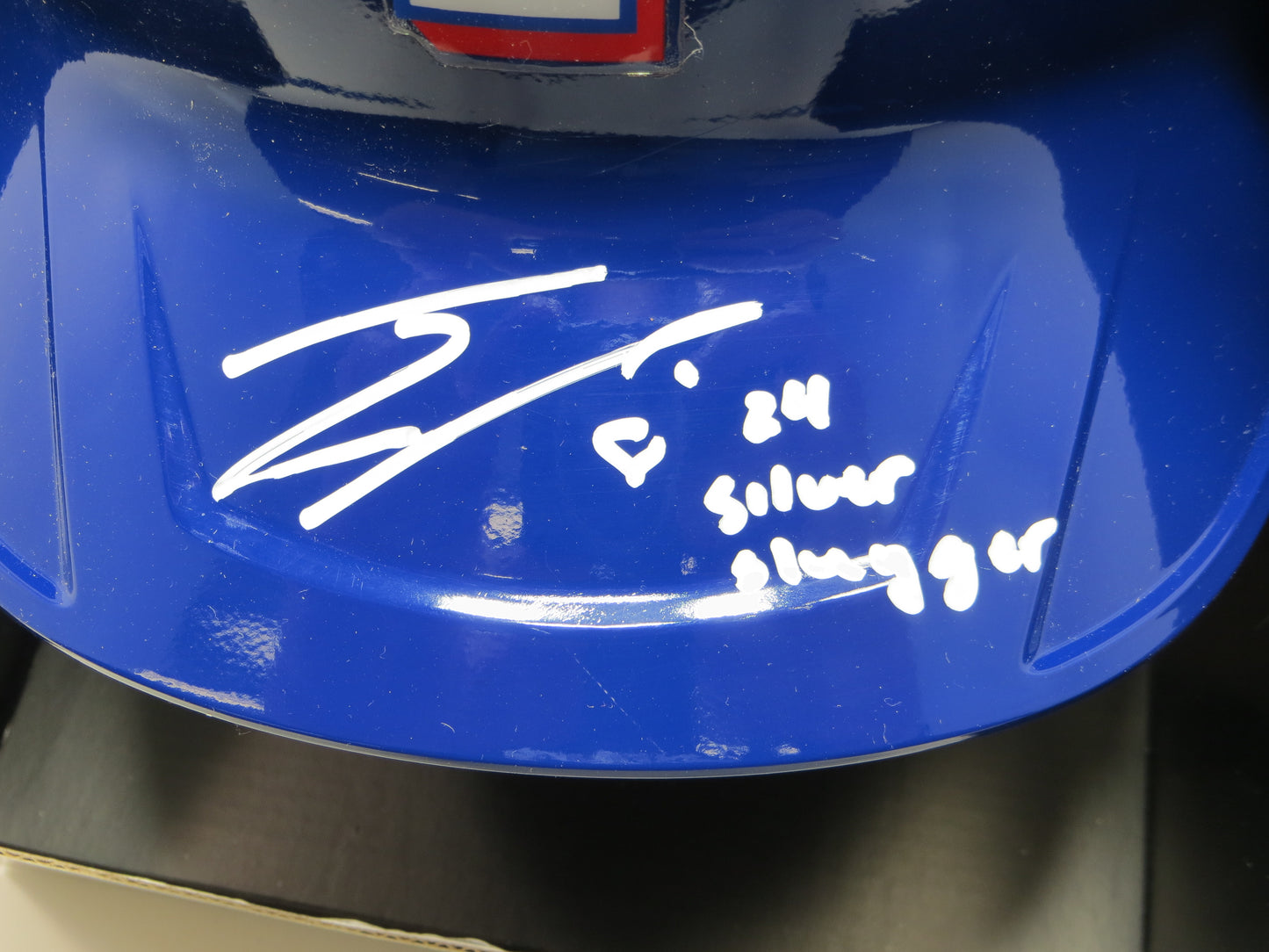 JOSH SMITH SIGNED TEXAS RANGERS FULL SIZE BATTING HELMET w/24 Silver Slugger BAS
