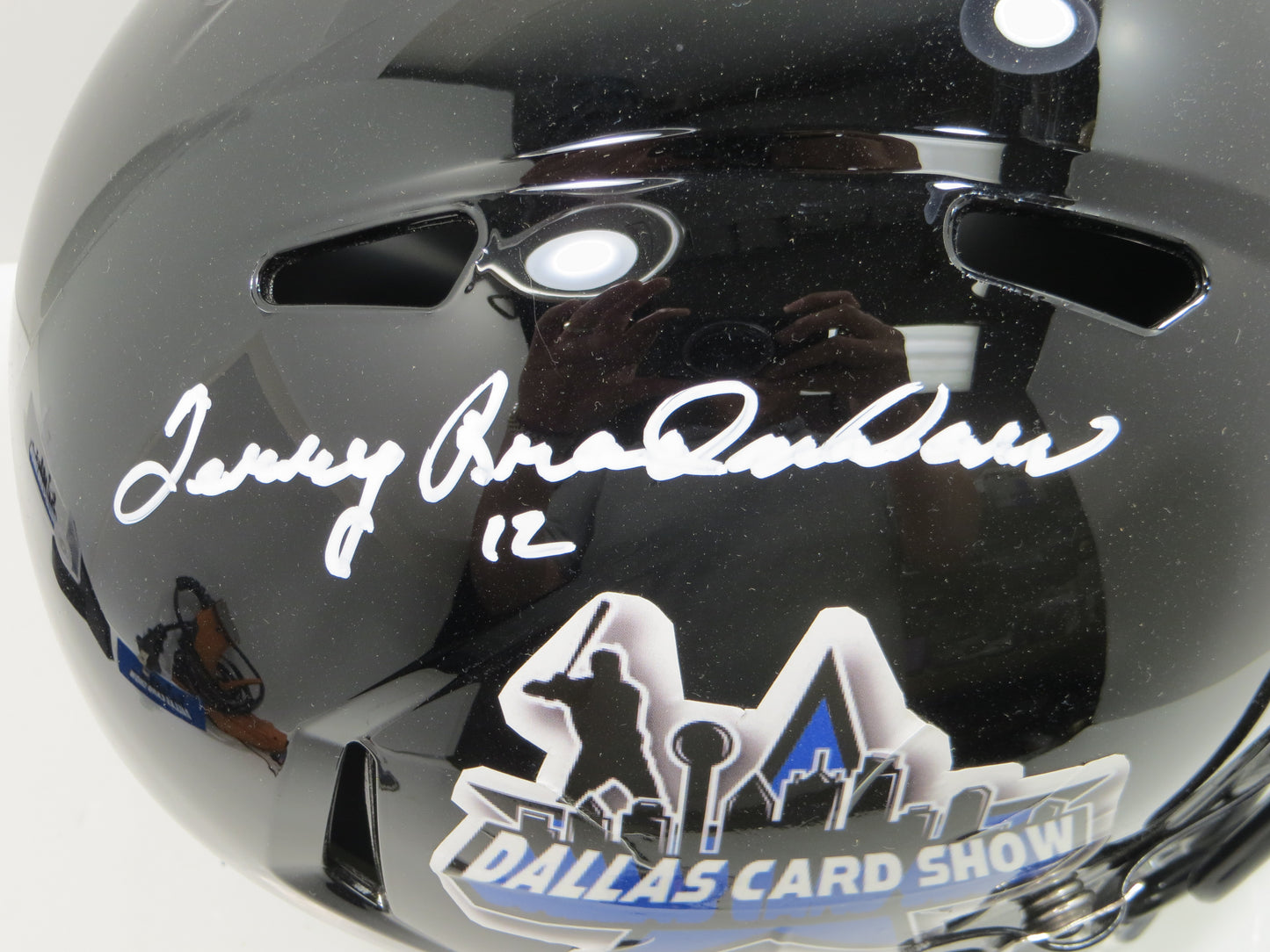 TERRY BRADSHAW SIGNED DALLAS CARD SHOW FULL SIZE HELMET STEELERS HELMET BAS