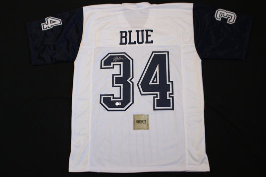 JAYDON BLUE DALLAS COWBOYS SIGNED ALT FOOTBALL JERSEY UT Longhorns BAS COA