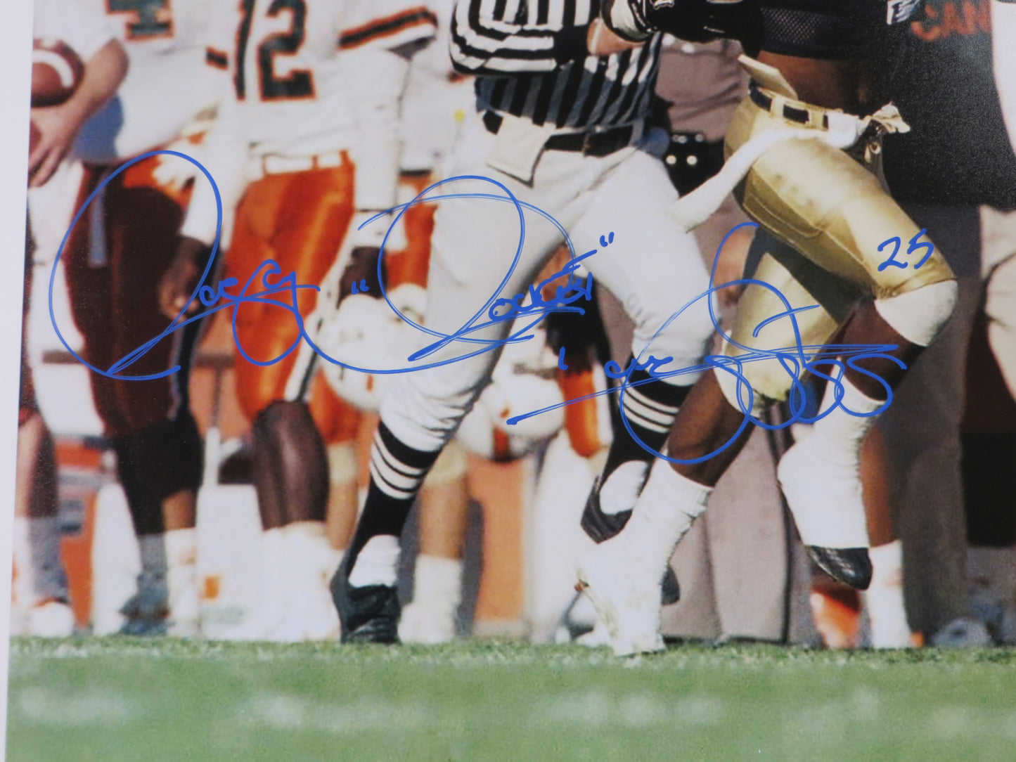 RAGHIB ROCKET ISMAIL SIGNED 16x20 NOTRE DAME IRISH vs MIAMI PHOTO JSA COA Blue