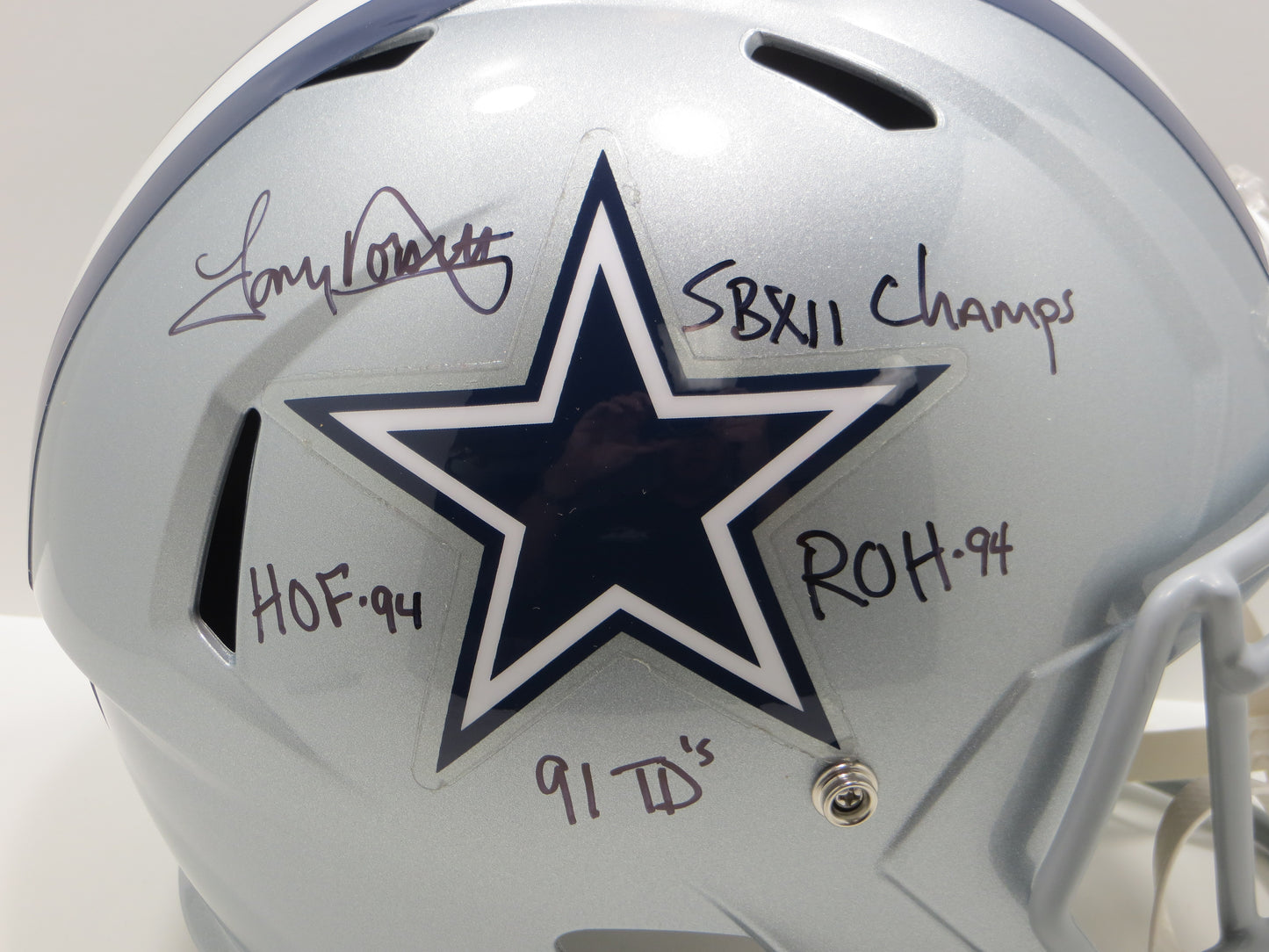 TONY DORSETT SIGNED DALLAS COWBOYS RIDDELL FULL SIZE HELMET w/4 INSCs BAS