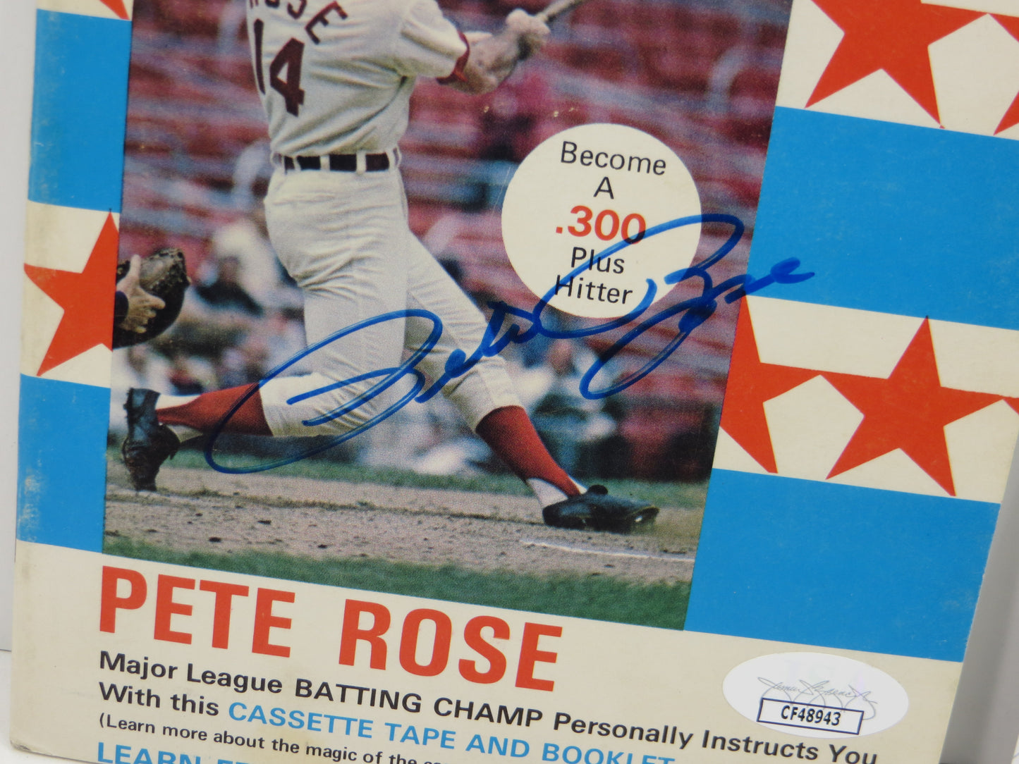 PETE ROSE Cincinnati Reds SIGNED HITTING FUNDAMENTALS BOOK JSA COA