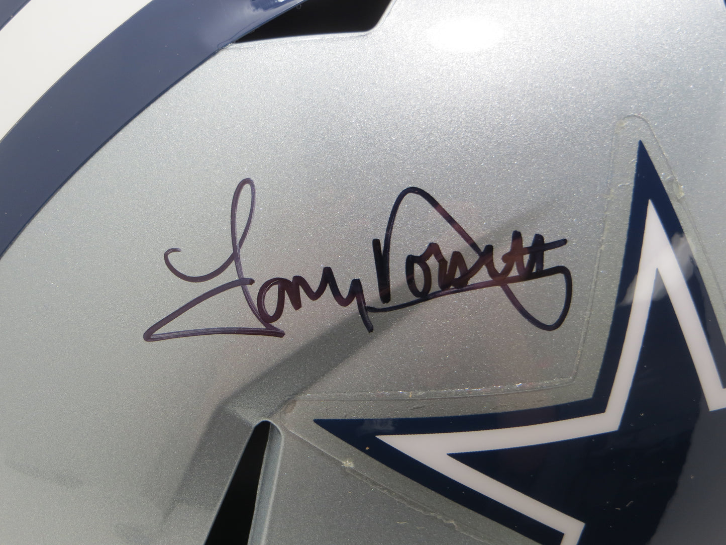 TONY DORSETT SIGNED DALLAS COWBOYS RIDDELL FULL SIZE HELMET w/4 INSCs BAS