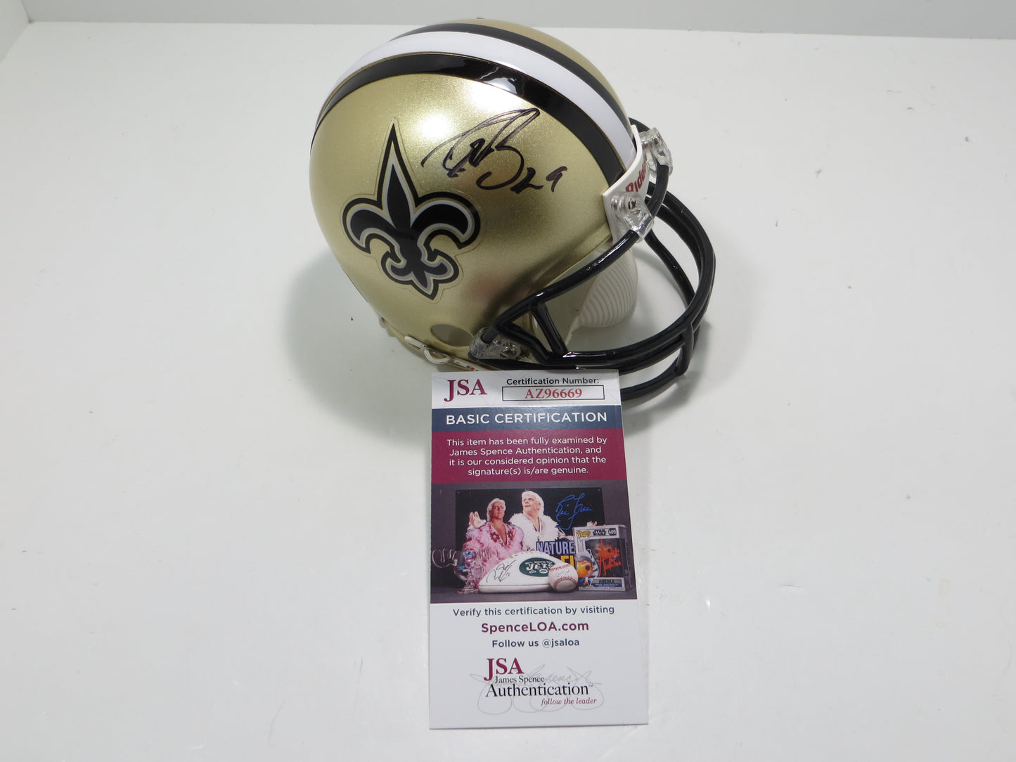 DREW BREES NEW ORLEANS SAINTS SIGNED Mini Helmet PURDUE BOILERMAKERS JSA