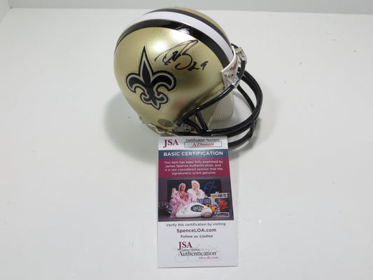 DREW BREES NEW ORLEANS SAINTS SIGNED Mini Helmet PURDUE BOILERMAKERS JSA