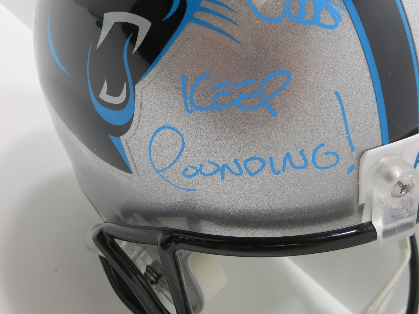 RAGHIB ROCKET ISMAIL SIGNED CAROLINA PANTHERS FULL SIZE HELMET w/KP JSA COA