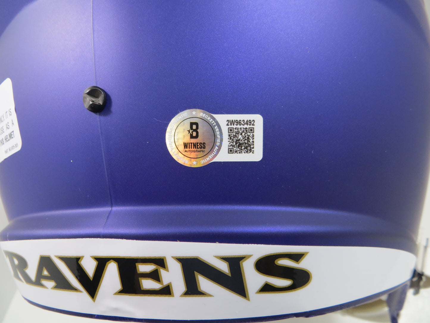 ROD WOODSON BALTIMORE RAVENS SIGNED RIDDELL FULL SIZE HELMET w/INSC BAS COA