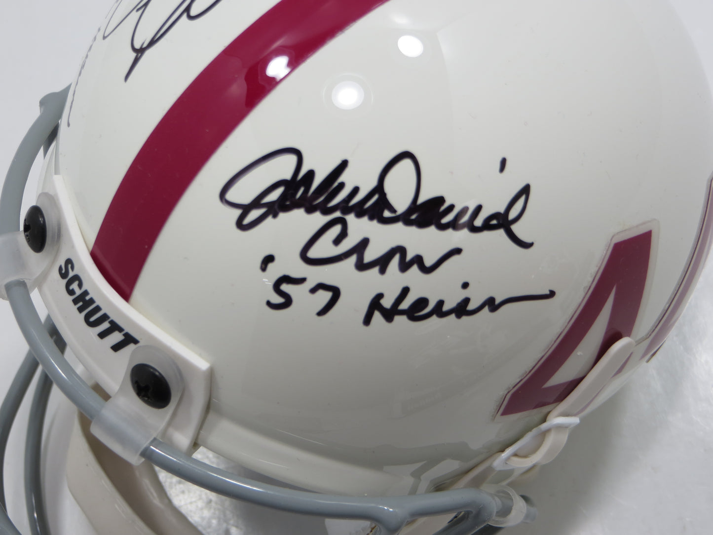 JOHN DAVID CROW & JOHNNY MANZIEL SIGNED Texas A&M Helmet w/Heisman JSA BAS