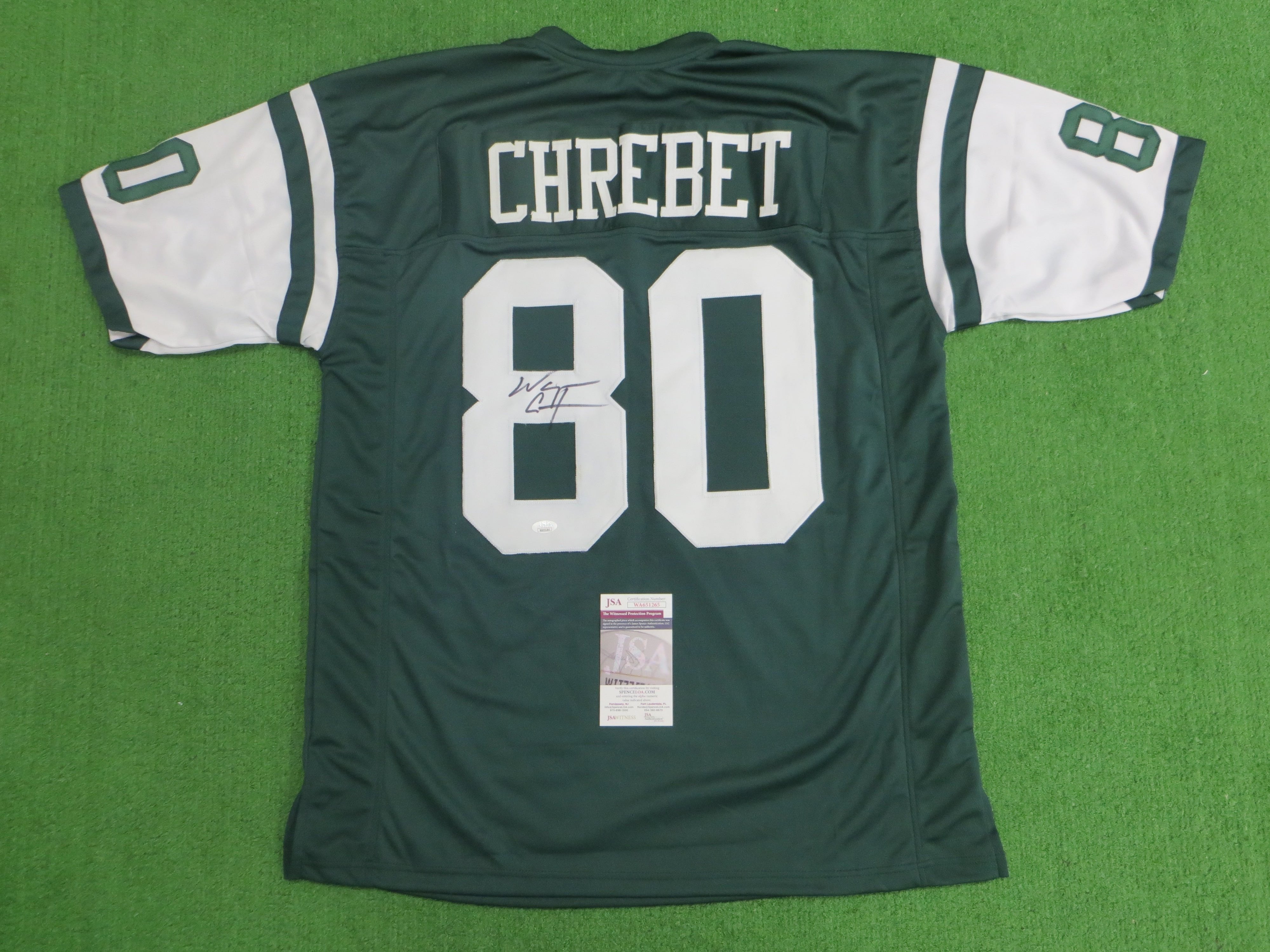 WAYNE CHREBET NEW YORK NY JETS SIGNED JERSEY Hofstra – Dallas Card