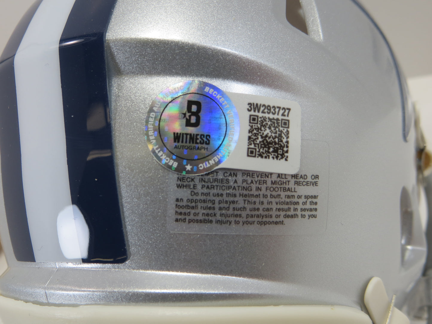DANNY WHITE SIGNED DALLAS COWBOYS MINI HELMET ASU SUN DEVILS BAS