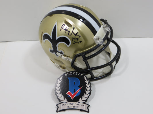 RICKEY JACKSON NEW ORLEANS SAINTS SIGNED RIDDELL MINI HELMET w/HOF 2010 BAS