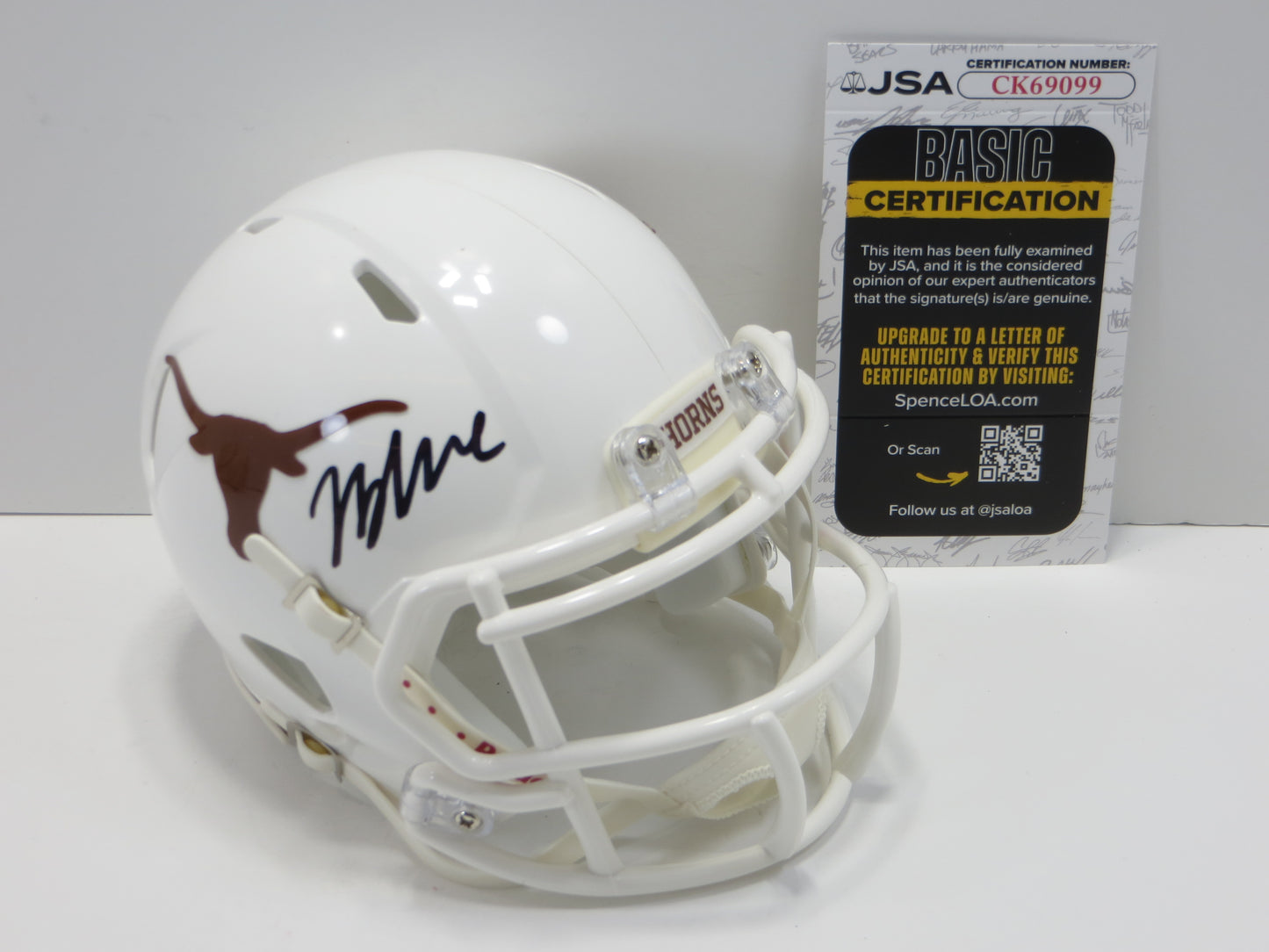 JAYDON BLUE SIGNED TEXAS LONGHORNS MINI HELMET Dallas Cowboys JSA COA
