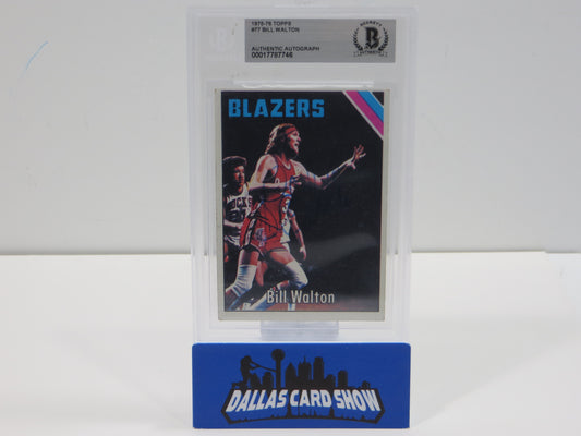 BILL WALTON SIGNED 1975-76 TOPPS Basketball Card #77 BGS BAS SLAB JSA Authentic