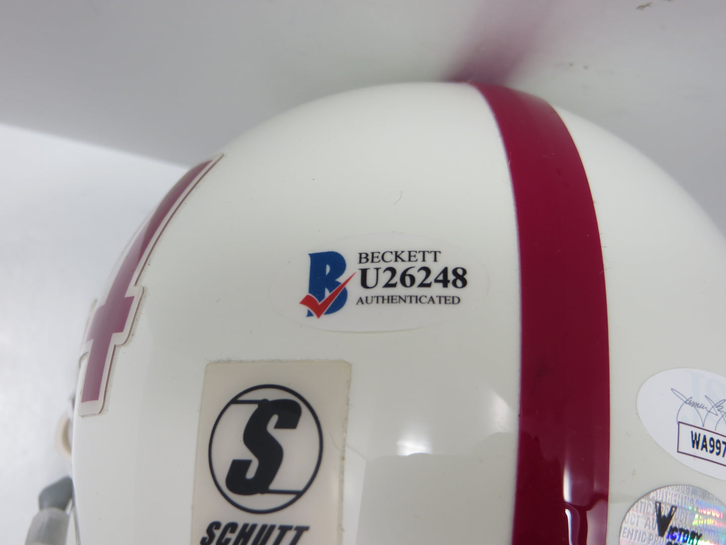 JOHN DAVID CROW & JOHNNY MANZIEL SIGNED Texas A&M Helmet w/Heisman JSA BAS