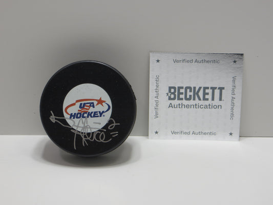 DERIAN HATCHER DALLAS STARS SIGNED Team USA PUCK BAS COA