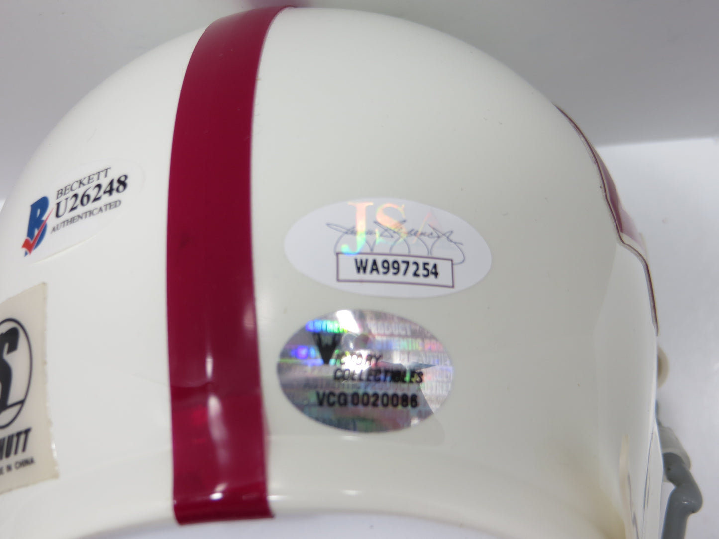 JOHN DAVID CROW & JOHNNY MANZIEL SIGNED Texas A&M Helmet w/Heisman JSA BAS