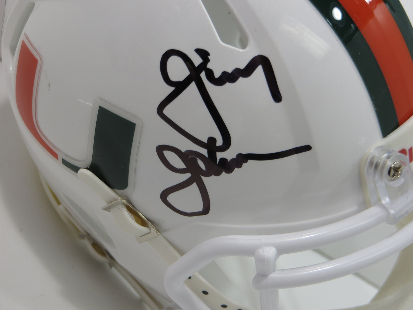 JIMMY JOHNSON SIGNED MIAMI HURRICANES MINI HELMET Dallas Cowboys BAS COA