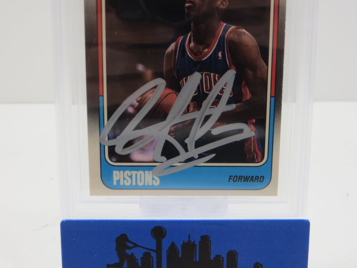 DENNIS RODMAN SIGNED 1988-89 FLEER #43 DETROIT PISTONS BGS BAS SLAB