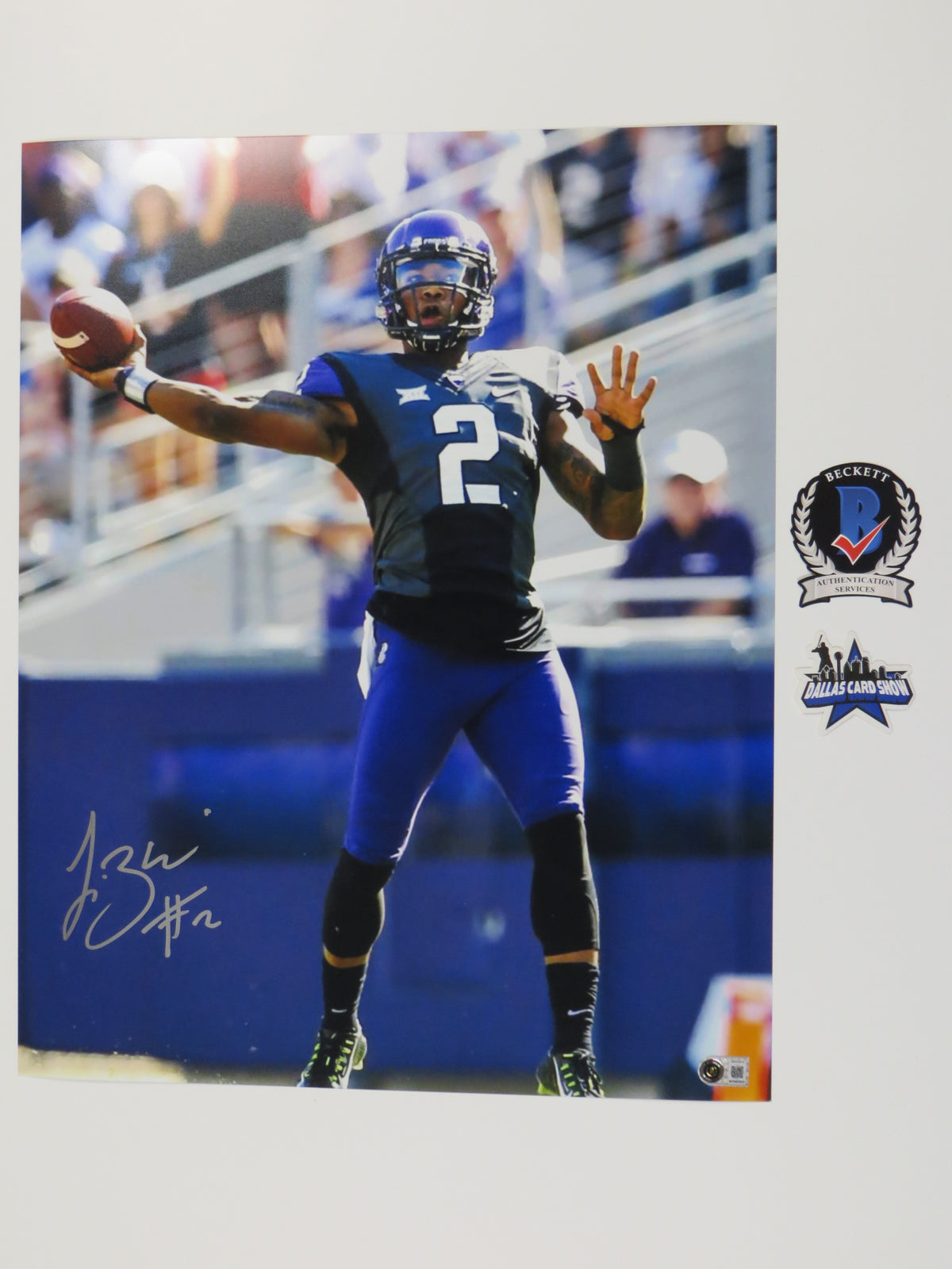 TREVONE BOYKIN TCU HORNED FROGS SIGNED In Pocket 16x20 PHOTO BAS